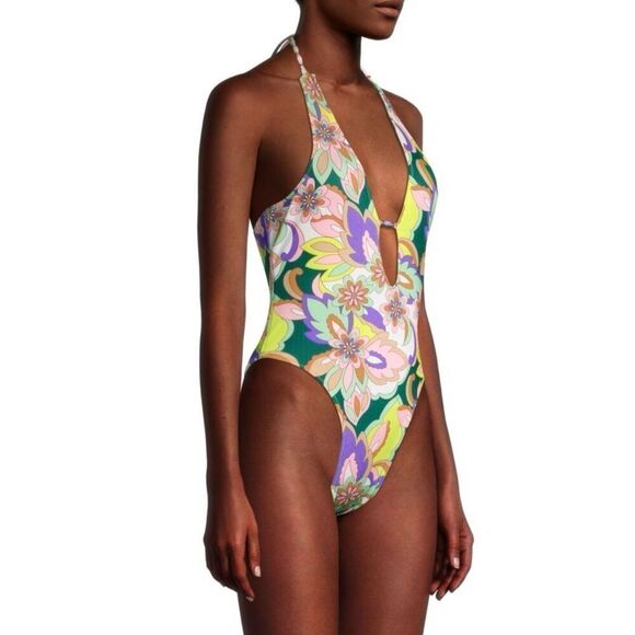 RAMY BROOK Kailey Floral One Piece Swimsuit in Lemon Multi NWT Size Small - Picture 5 of 12